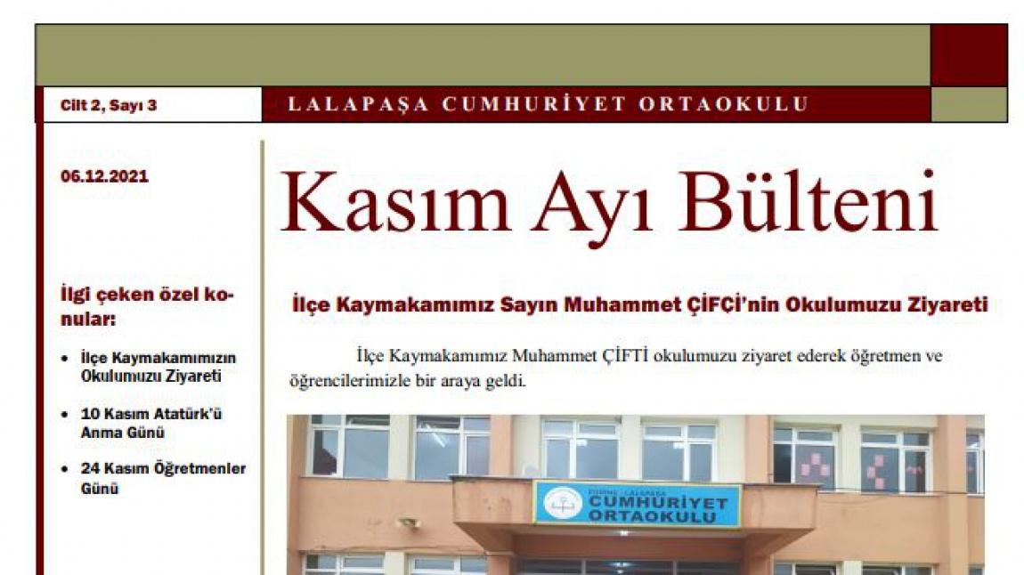 Okulumuzun Kasım Ayı e-Bülteni