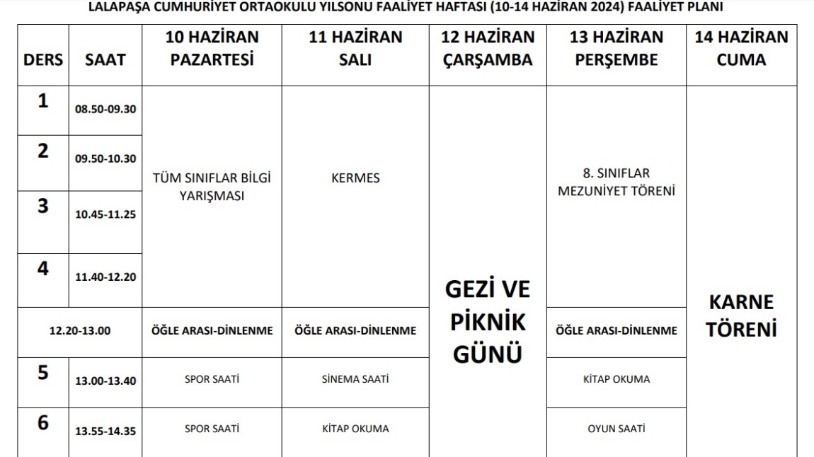 ETKİNLİK HAFTASI